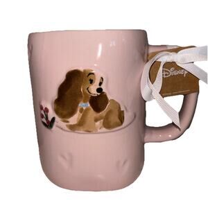 Rae Dunn x Disney Lady & the Tramp "Little Lady" Embossed Heart 18 oz Mug NEW